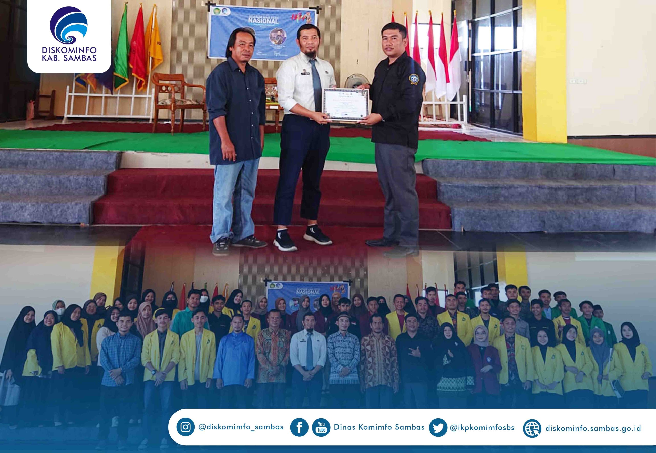 Read more about the article Kadis Kominfo Sebagai Pemateri Seminar Hari Pers Nasional (HPN) di IAIS Sambas