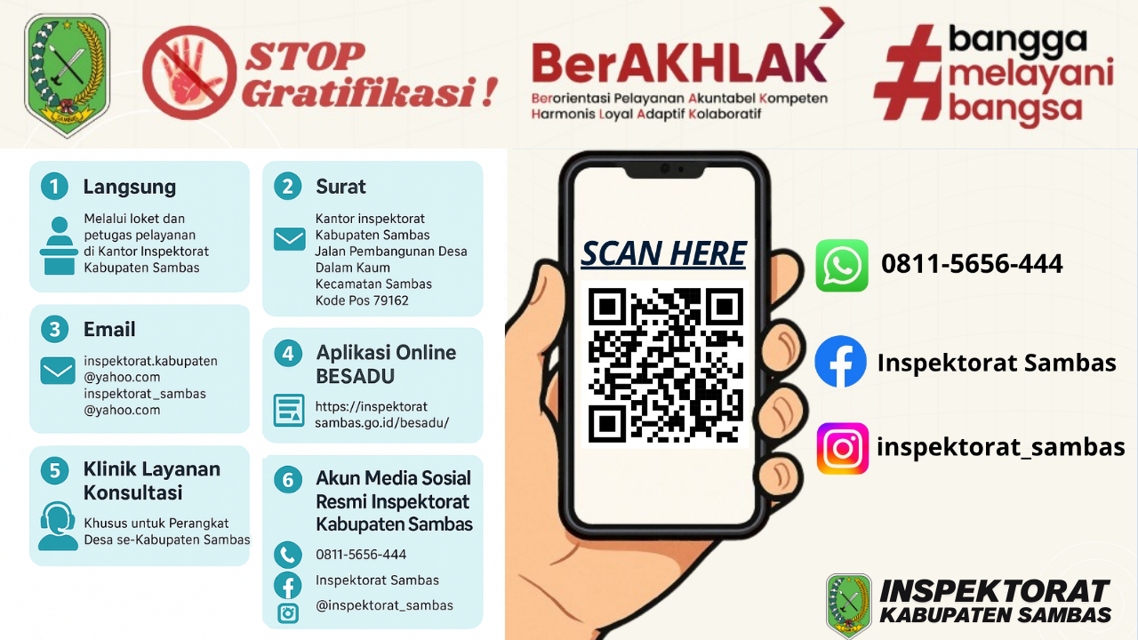 Read more about the article MEDIA / SARANA PENGADUAN INSPEKTORAT KABUPATEN SAMBAS