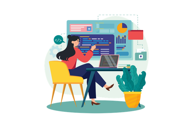 Ilustrasi Coding dan Teknologi