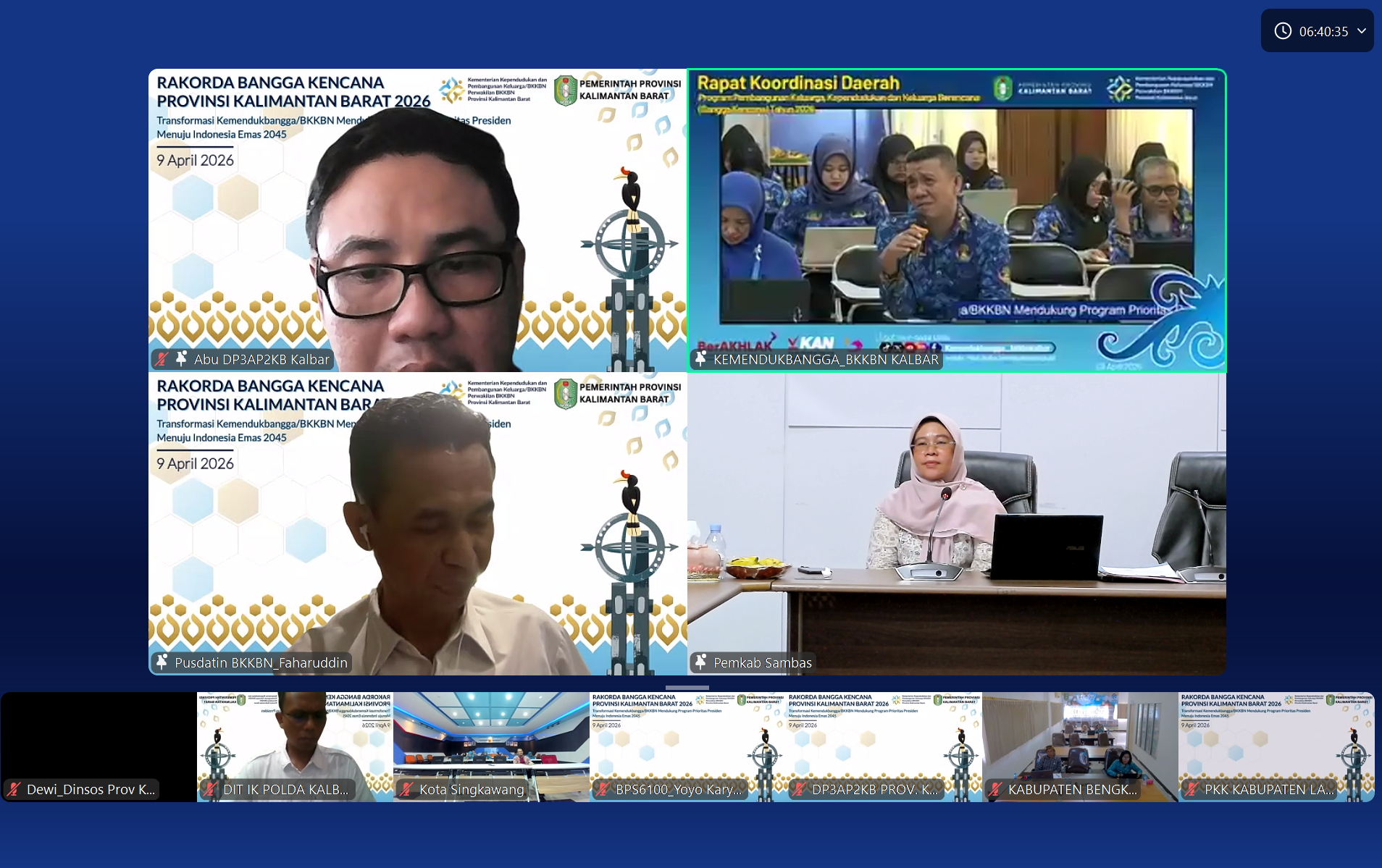 You are currently viewing Dinas Kominfo Kabupaten Sambas Fasilitasi Rakorda Bangga Kencana 2026 via Zoom Meeting